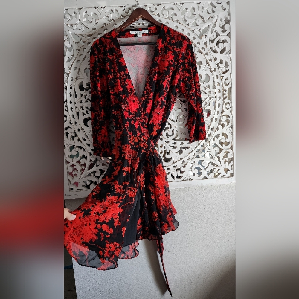 DVF DIANE VON FURSTENBERG IRINA FLORAL FIT & FLARE DRESS SIZE 14 - Picture 8 of 13